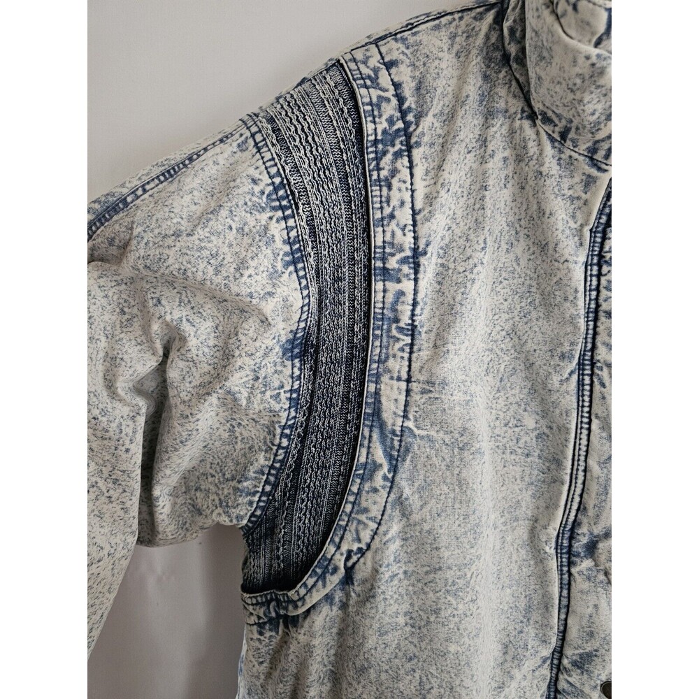 Vintage Cristina Coat Womens Acid Washed Full Zip Denim Coat Size Large - Picture 3 of 13